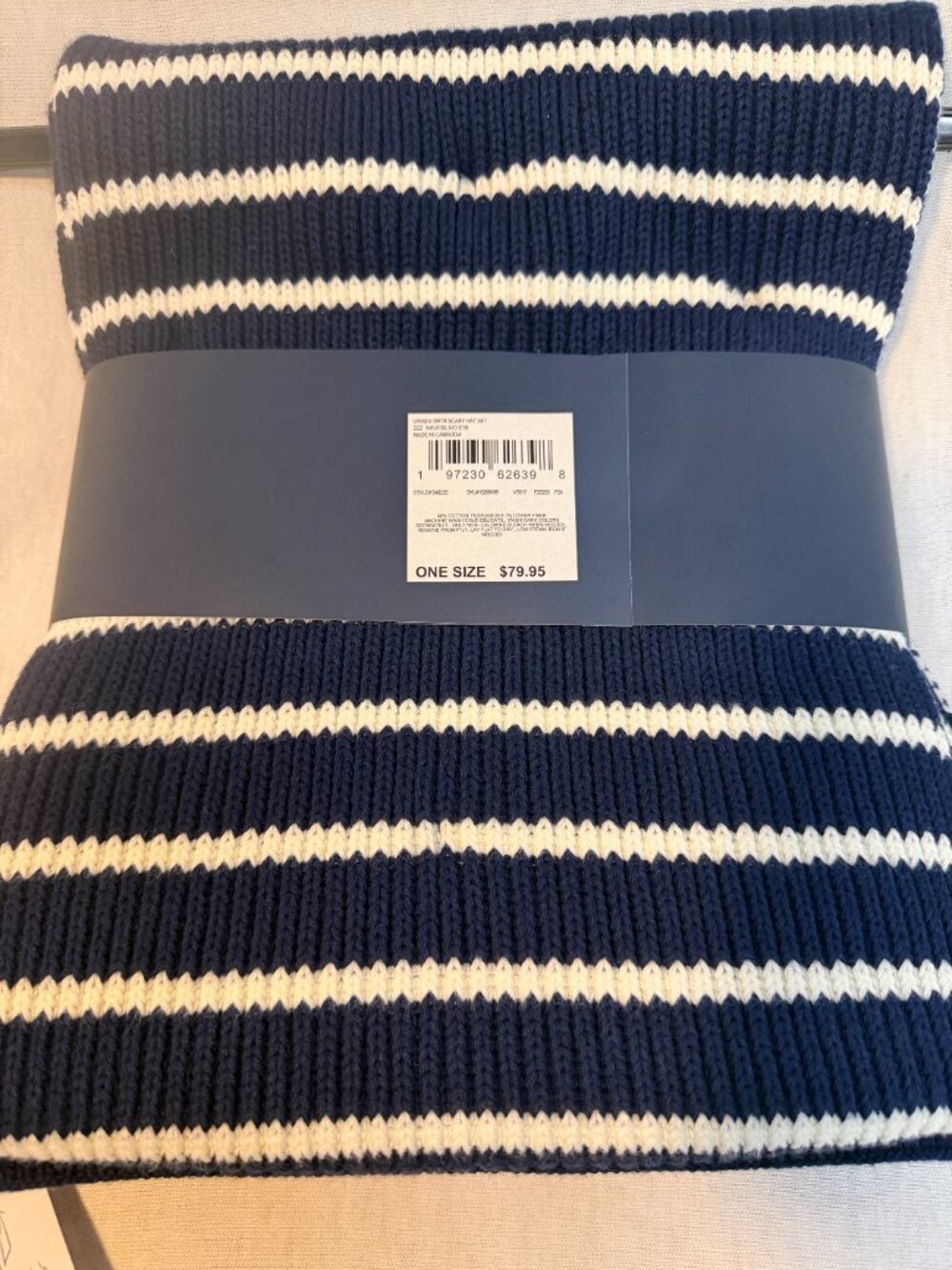 Lands End Drifter Hat Scarf Set NWT Cotton Unisex Winter Gift - Picture 2 of 4